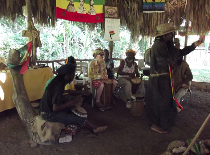 Drummers at the Rastafari Indigenous Village, St. James