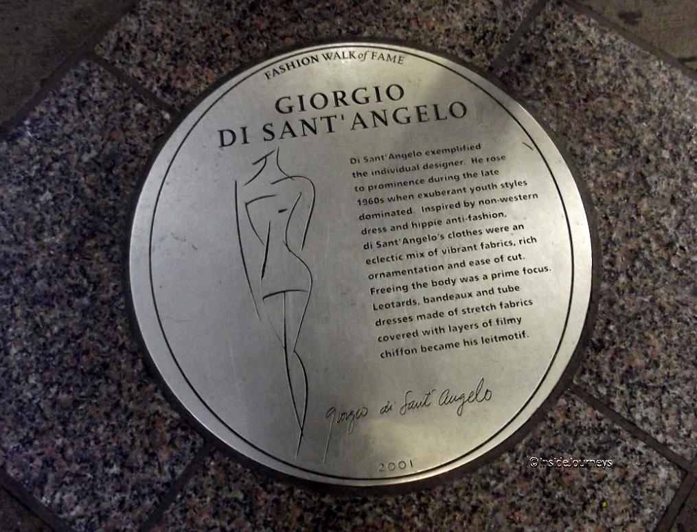 Giorgio Di Sant'Angelo plaque, Fashion Walk of Fame