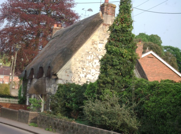 Thatched cottage seen on a Sunday drive